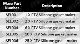 MACE high temperature multi-purpose RTV silicone gasket maker 70g tube for automotive and industrial sealing