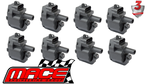 SET OF 8 STANDARD REPLACEMENT IGNITION COILS TO SUIT HOLDEN COMMODORE UTE VU VY VZ LS1 5.7L V8