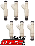SET OF 6 MACE 36LB/380CC FUEL INJECTORS TO SUIT HOLDEN CALAIS VS VT VX VY L67 SUPERCHARGED 3.8L V6