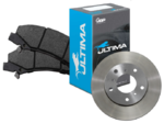 ULTIMA FRONT BRAKE PAD SET & DISC ROTOR COMBO TO SUIT HOLDEN ONE TONNER VZ ALLOYTEC LE0 3.6L V6