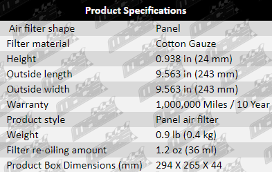 Air-Filter-Commodore-AF807-Product_Specifications