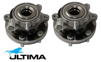 2 X ULTIMA FRONT WHEEL HUB AND BEARING ASSEMBLY TO SUIT NISSAN NAVARA D40 VQ40DE 4.0L V6 4WD ONLY