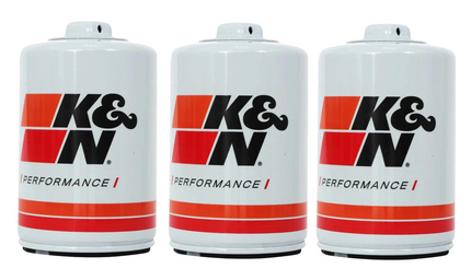 SET OF 3 K&N HIGH FLOW RACING OIL FILTERS TO SUIT HSV ASTRA LD 18LE 1.8L I4