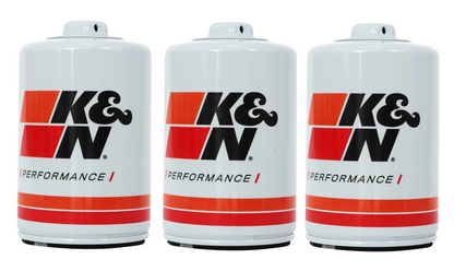 SET OF 3 K&N HIGH FLOW RACING OIL FILTERS TO SUIT HOLDEN TIGRA XC Z18XE 1.8L I4