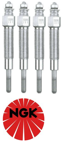 SET OF 4 NGK GLOW PLUGS TO SUIT NISSAN NAVARA D22 QD32E DIESEL 3.2L I4 TILL 05/1999