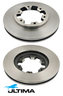 FRONT VENTED DISC BRAKE ROTOR SET TO SUIT NISSAN NAVARA ACU BM UBM KA24E TD27 DIESEL 2.4L 2.7L I4
