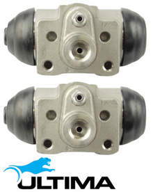 PAIR OF ULTIMA REAR WHEEL CYLINDERS TO SUIT HOLDEN RODEO RA Y24SE C24SE 4JH1-TC 4JJ1-TCX TURBO DIESEL 2.4L 3.0L I4
