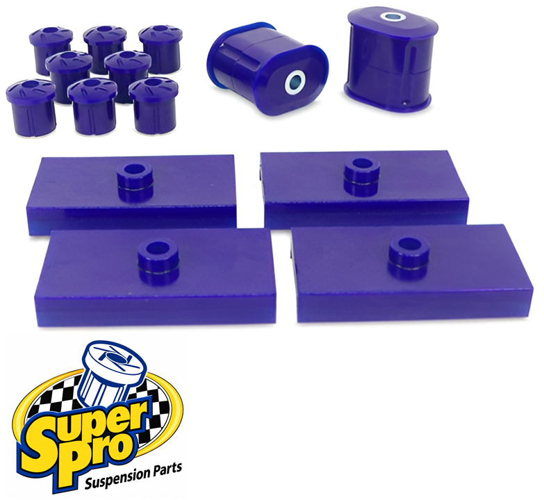 SUPERPRO REAR LEAF SPRING COMPLETE BUSH KIT TO SUIT FORD FALCON XE EB ED EL CLEVELAND 302 WINDSOR OHV MPFI 4.9L 5.0L V8 SUITS WAGON ONLY