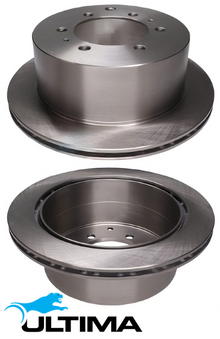 ULTIMA REAR VENTED DISC BRAKE ROTOR SET TO SUIT TOYOTA LANDCRUISER HDJ80 1HD-T 4.2L I6 TILL 08/1992