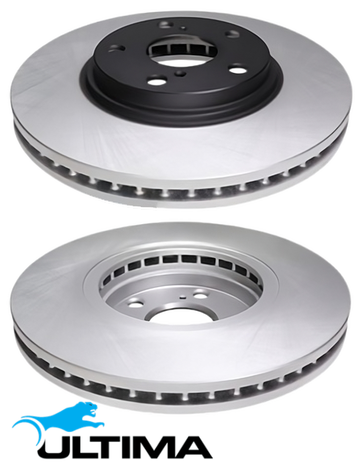 ULTIMA FRONT VENTED DISC BRAKE ROTOR SET TO SUIT TOYOTA PREVIA ACR30R 2AZ-FE 2.4L I4 FROM 04/2003