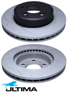 ULTIMA FRONT DISC BRAKE ROTOR SET TO SUIT FORD FALCON FG FG X BARRA 195 E-GAS ECOLPI 270T 4.0L I6
