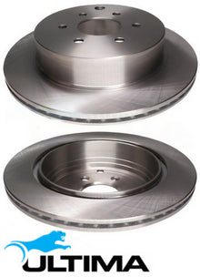 ULTIMA REAR VENTED DISC BRAKE ROTOR SET TO SUIT NISSAN NAVARA D40 YD25DDTI 2.5L I4 SUITS 17'' WHEELS