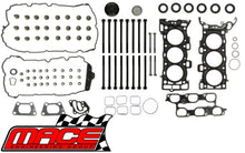 MACE VALVE REGRIND GASKET SET AND HEAD BOLTS COMBO PACK TO SUIT HOLDEN SIDI LF1 LFW 3.0L V6