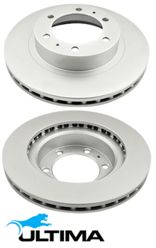 ULTIMA FRONT DISC BRAKE ROTOR SET TO SUIT TOYOTA HILUX WORKMATE GUN125R GUN135R 2GD-FTV 2.4L I4