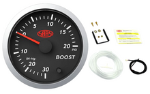 SAAS BLACK STREET SERIES PETROL TURBO BOOST 30INHG-20PSI 52MM GAUGE