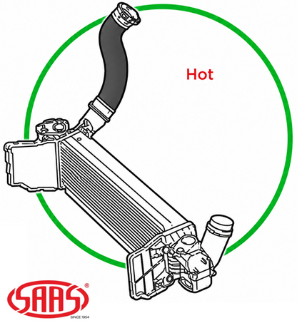 SAAS HOT SIDE INTERCOOLER HOSE TO SUIT NISSAN NAVARA NP300 D23 YS23DDTT TWIN TURBO DIESEL 2.3L I4