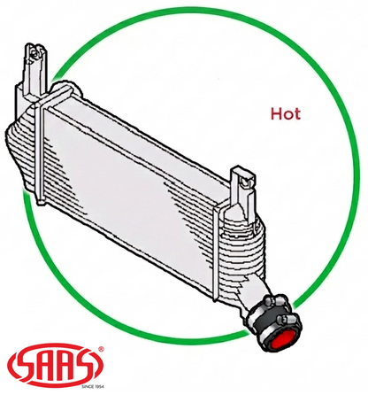 SAAS HOT SIDE INTERCOOLER HOSE TO SUIT NISSAN NAVARA D40 YD25DDTI TURBO DIESEL 2.5L I4 SUITS 106KW & 140KW