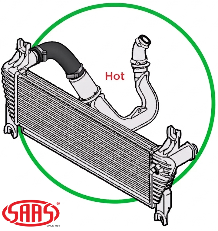 SAAS HOT SIDE INTERCOOLER HOSE TO SUIT FORD RANGER PX2 PX3 P4AT TURBO DIESEL 2.2L I4 SUITS 118KW