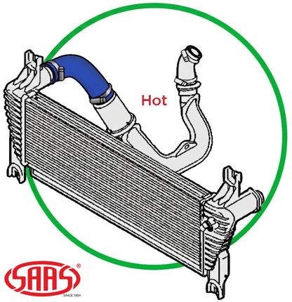 SAAS HOT SIDE INTERCOOLER HOSE TO SUIT FORD RANGER PX2 PX3 P4AT TURBO DIESEL 2.2L I4 SUITS 118KW
