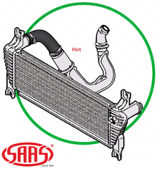 SAAS HOT SIDE INTERCOOLER HOSE TO SUIT FORD RANGER PX1 P4AT TURBO DIESEL 2.2L I4