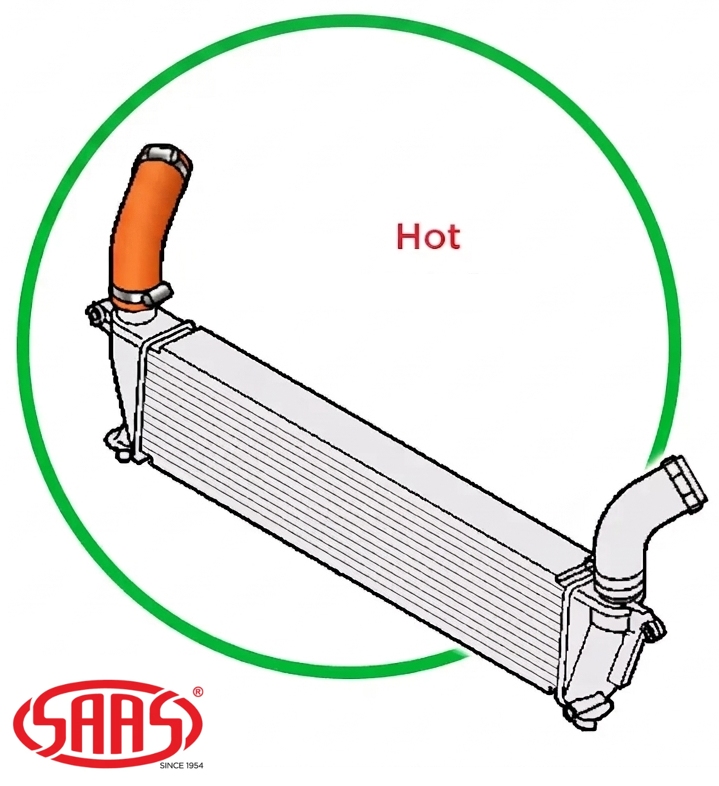 SAAS RED HOT SIDE INTERCOOLER HOSE TO SUIT ISUZU MU-X UCR UCS RZ4E-TC 4JJ1-TC 1.9L 3.0L I4