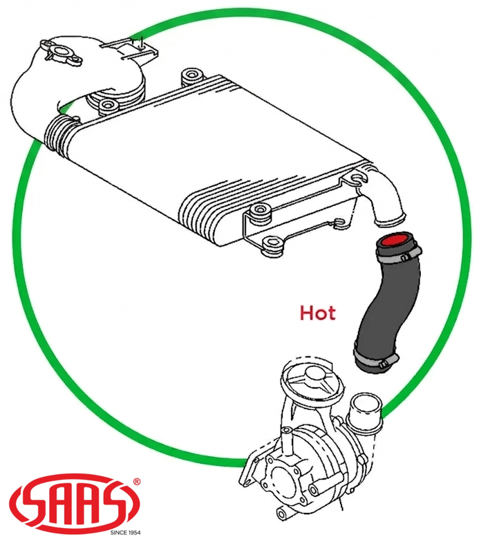 SAAS INTERCOOLER HOSE TO SUIT ISUZU D-MAX TFR TFS 4JJ1-TCX TURBO DIESEL 3.0L I4