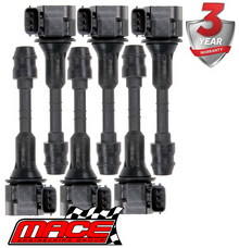 SET OF 6 MACE STANDARD REPLACEMENT IGNITION COILS TO SUIT NISSAN ELGRAND E50 E51 VQ35DE 3.5L V6