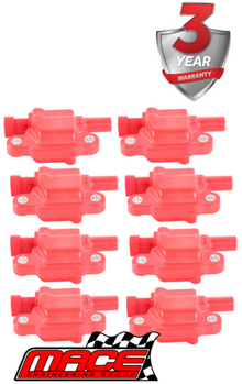 SET OF 8 MACE HIGH VOLTAGE IGNITION COILS TO SUIT HSV CLUBSPORT VZ VE VF LS2 LS3 6.0L 6.2L V8