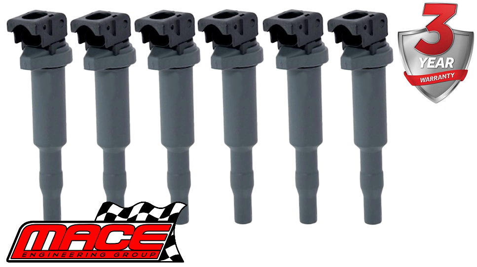 SET OF 6 MACE STANDARD REPLACEMENT IGNITION COILS TO SUIT BMW 5 SERIES 525I N53B30A 3.0L I6