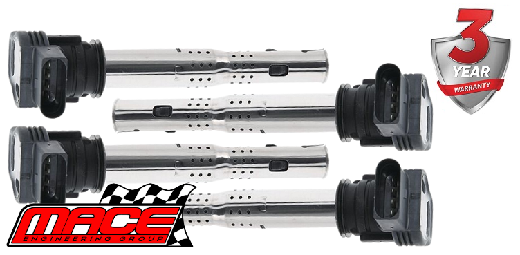 4 X MACE STANDARD REPLACEMENT IGNITION COIL TO SUIT AUDI BZC CDLC CESA CDLB CDAA CCZA 1.8L 2.0L I4