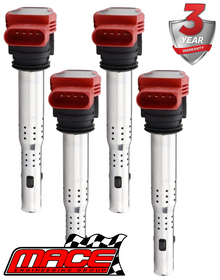 SET OF 4 MACE STANDARD REPLACEMENT IGNITION COILS TO SUIT AUDI A4 B6 AWA 2.0L I4