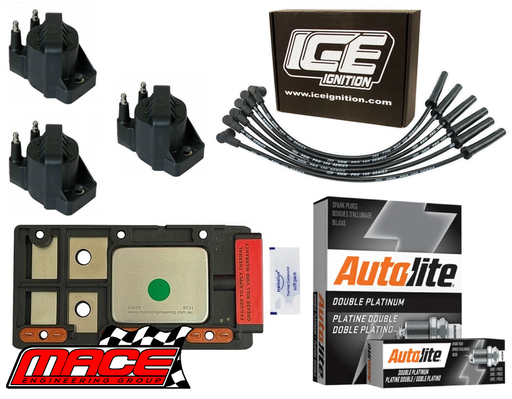 STANDARD IGNITION SERVICE KIT WITH MACE DFI MODULE TO SUIT HOLDEN COMMODORE VP VR BUICK L27 3.8L V6