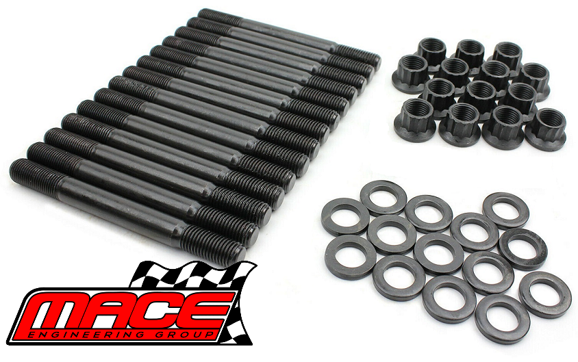 MACE 12MM MAIN STUD KIT TO SUIT FORD FAIRLANE BA BF BARRA 182 190 4.0L I6