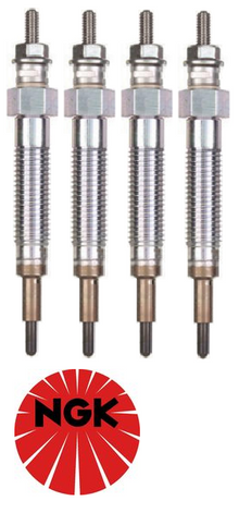 SET OF 4 NGK GLOW PLUGS TO SUIT MITSUBISHI 4M40 4M40T TURBO DIESEL 2.8L I4