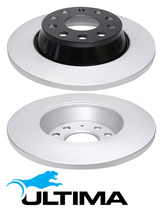 ULTIMA REAR SOLID DISC BRAKE ROTOR SET TO SUIT AUDI A3 8P BKD CAYC CBAB CLJA 2.0L I4 OD 282MM