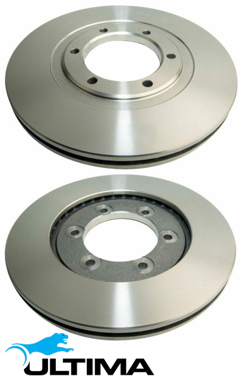 ULTIMA FRONT VENTED DISC BRAKE ROTOR SET TO SUIT FORD COURIER PC PD G6 2.6 I4 SUITS 4WD TILL 01/1998