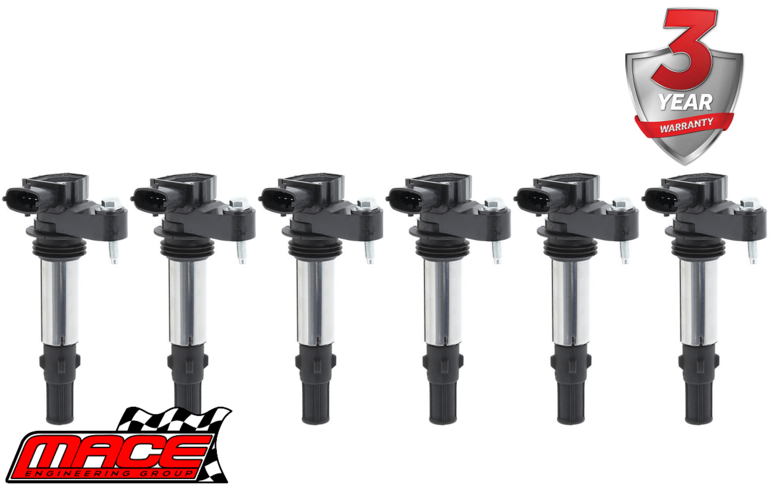 SET OF 6 MACE STANDARD REPLACEMENT IGNITION COILS TO SUIT ALFA ROMEO 939A0 3.2L V6