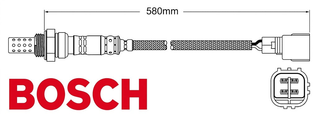 BOSCH PRE CATALYTIC OXYGEN O2 SENSOR TO SUIT TOYOTA CAMRY SXV20R 5S-FE 2.2L I4 94KW ONLY