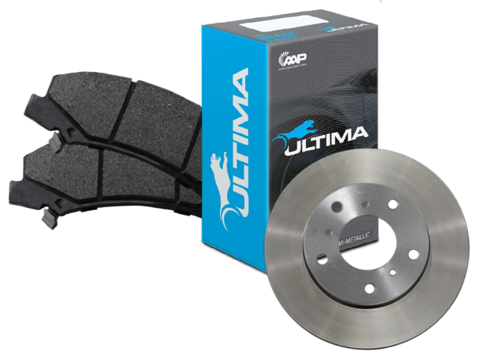 ULTIMA REAR BRAKE PAD SET & DISC ROTORS COMBO TO SUIT FORD FAIRLANE BA BARRA 220 5.4L V8