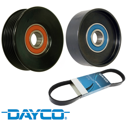 DAYCO DRIVE BELT & PULLEY KIT TO SUIT FORD FAIRMONT BF BARRA 190 E-GAS 4.0L I6