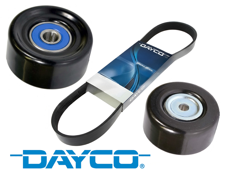 DAYCO DRIVE BELT & PULLEY KIT TO SUIT TOYOTA HIACE KDH205R KDH206R KDH220R KDH225R KDH227R 2KD-FTV TURBO DIESEL 2.5L I4