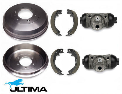 ULTIMA REAR DRUM BRAKE KIT TO SUIT HOLDEN RODEO TF 4JH1-T TURBO DIESEL 3.0L I4 SUITS 4WD