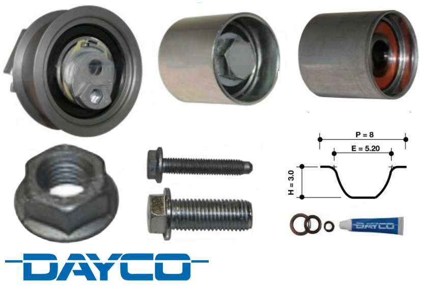 DAYCO TIMING BELT KIT TO SUIT VOLKSWAGEN SCIROCCO B6 CDLC CCZB TURBO 2.0L I4