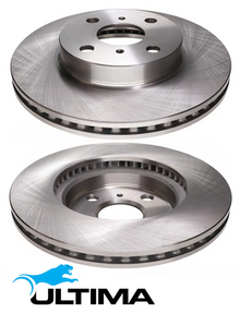 ULTIMA FRONT VENTED DISC BRAKE ROTOR SET TO SUIT TOYOTA YARIS NCP131R NCP91R NCP93R 1NZ-FE 1.3L I4