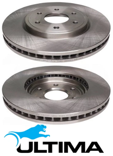 ULTIMA FRONT DISC BRAKE ROTOR SET TO SUIT NISSAN PATHFINDER R51 YD25DDTI 2.5L I4 SUITS 16" WHEELS