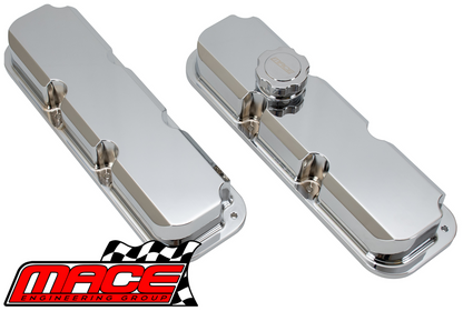 MACE POLISHED ALUMINIUM ROCKER COVER SET TO SUIT HOLDEN COMMODORE VN VG VP VR BUICK LN3 L27 3.8L V6