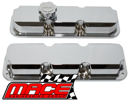MACE POLISHED ALUMINIUM ROCKER COVER SET TO SUIT HOLDEN STATESMAN VS WH WK ECOTEC L36 3.8 V6