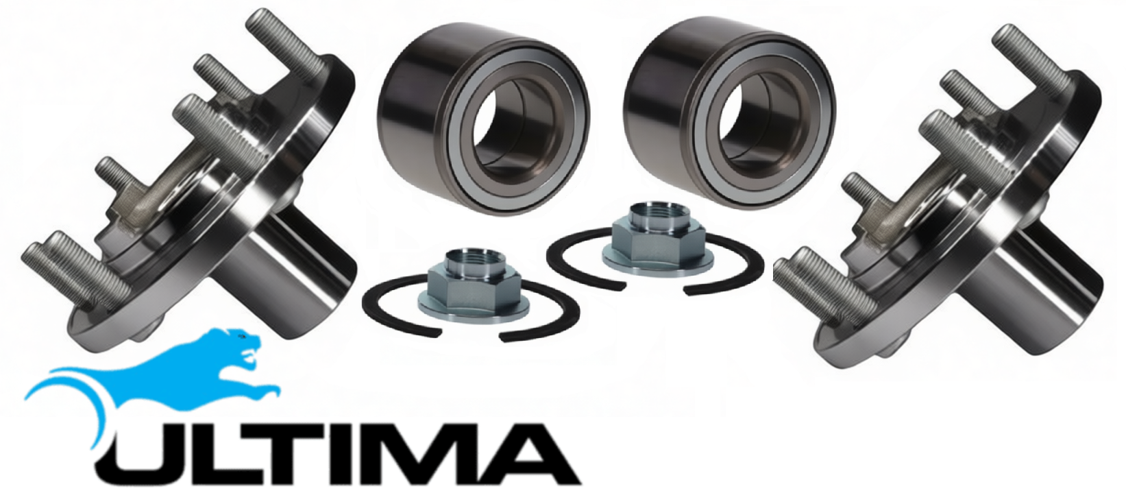 2 X ULTIMA FRONT WHEEL HUB & BEARING ASSEMBLY TO SUIT MAZDA BT-50 UN WEAT 3.0L I4 SUITS 4WD