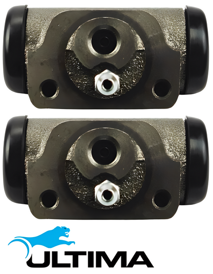 PAIR OF ULTIMA REAR WHEEL CYLINDERS TO SUIT HOLDEN COMMODORE VB VL VC VH VK 173 RB30E 202 RED BLUE BLACK 2.8L 3.0L 3.3L I4