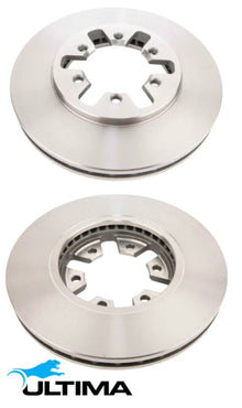 ULTIMA FRONT VENTED DISC BRAKE ROTOR SET TO SUIT NISSAN NAVARA D21 KA24E 2.4L I4 OD 260MM